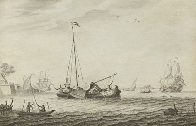 A Kaag and Other Vessels by Adriaen van Salm